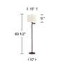 6_Gabrielle 60 1/2" High Diamond Pleated Shade Swing Arm Floor Lamp more views