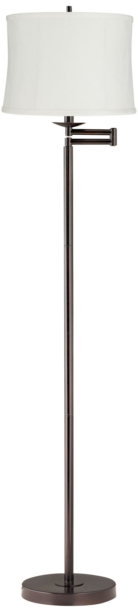 Image Gabrielle 60 1/2"H Bronze Swing Arm Floor Lamp w/ Chappel White Shade