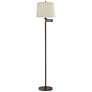 1_Gabrielle 60 1/2"H Bronze Swing Arm Floor Lamp w/ Clermont Beige Shade