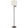 1_Gabrielle 60 1/2"H Bronze Swing Arm Floor Lamp w/ Kolding White Shade