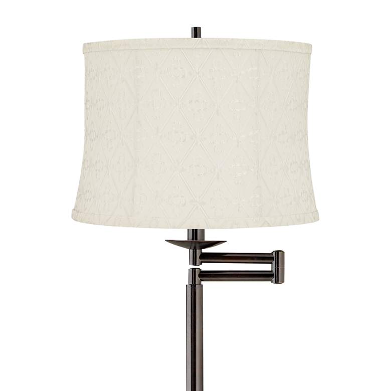 Image 2 Gabrielle 60 1/2"H Bronze Swing Arm Floor Lamp w/ Kolding White Shade more views