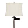 2_Gabrielle 60 1/2"H Bronze Swing Arm Floor Lamp w/ Kolding White Shade more views