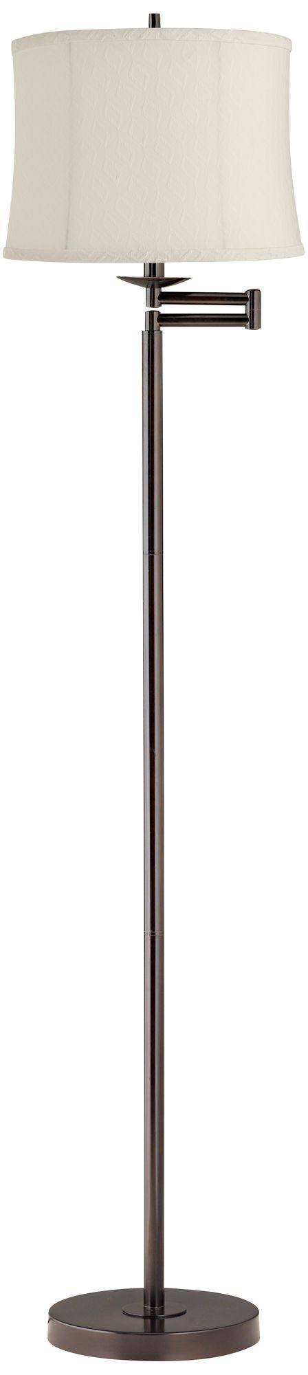 Image Gabrielle 60 1/2"H Bronze Swing Arm Floor Lamp with Gouvy White Shade