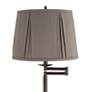 2_Gabrielle 60 1/2"H Bronze Swing Arm Floor Lamp with Khaki Gray Shade more views