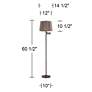 6_Gabrielle 60 1/2"H Bronze Swing Arm Floor Lamp with Khaki Gray Shade more views