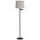 Gabrielle 60 1/2"H Bronze Swing Arm Floor Lamp with Kinmen Gray Shade