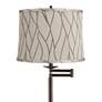 2_Gabrielle 60 1/2"H Bronze Swing Arm Floor Lamp with Kinmen Gray Shade more views