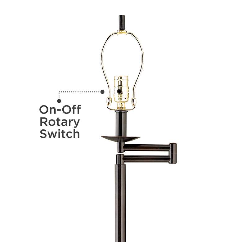 Image 3 Gabrielle 60 1/2"H Bronze Swing Arm Floor Lamp with Kinmen Gray Shade more views