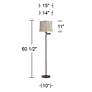 6_Gabrielle 60 1/2"H Bronze Swing Arm Floor Lamp with Kinmen Gray Shade more views