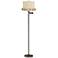 Gabrielle 60 1/2"H Bronze Swing Arm Floor Lamp with La Taupe Shade