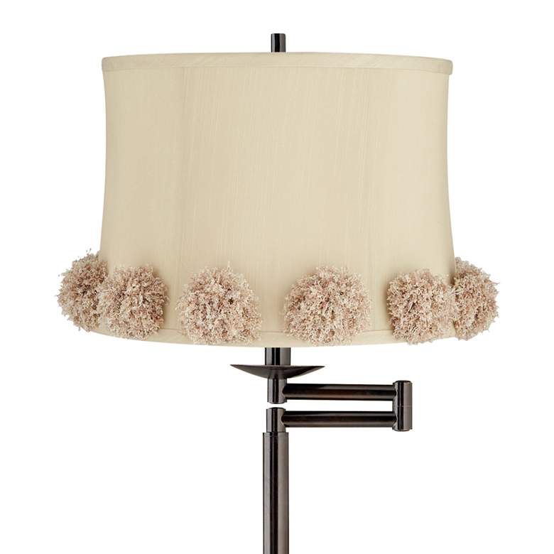 Image 2 Gabrielle 60 1/2"H Bronze Swing Arm Floor Lamp with La Taupe Shade more views