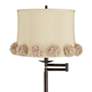 2_Gabrielle 60 1/2"H Bronze Swing Arm Floor Lamp with La Taupe Shade more views