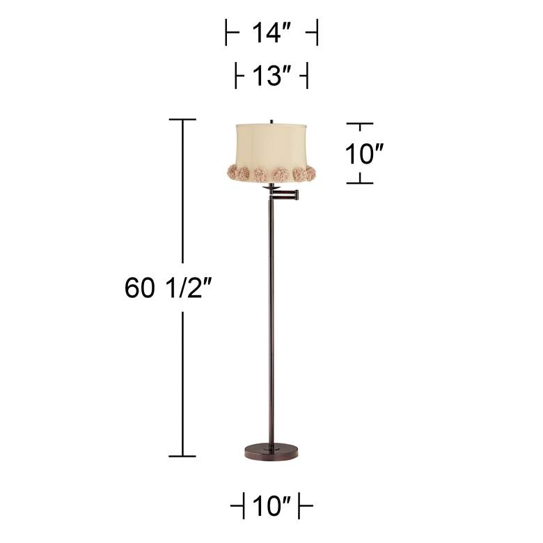 Image 6 Gabrielle 60 1/2"H Bronze Swing Arm Floor Lamp with La Taupe Shade more views