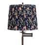 2_Gabrielle 60 1/2"H Bronze Swing Arm Floor Lamp with Navy Blue Shade more views