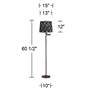 6_Gabrielle 60 1/2"H Bronze Swing Arm Floor Lamp with Navy Blue Shade more views