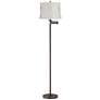 1_Gabrielle 60 1/2"H Bronze Swing Arm Floor Lamp with Off-White Shade