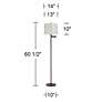 6_Gabrielle 60 1/2"H Bronze Swing Arm Floor Lamp with Off-White Shade more views