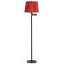1_Gabrielle 60 1/2"H Bronze Swing Arm Floor Lamp with Rusty Red Shade