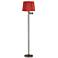 Gabrielle 60 1/2"H Bronze Swing Arm Floor Lamp with Rusty Red Shade