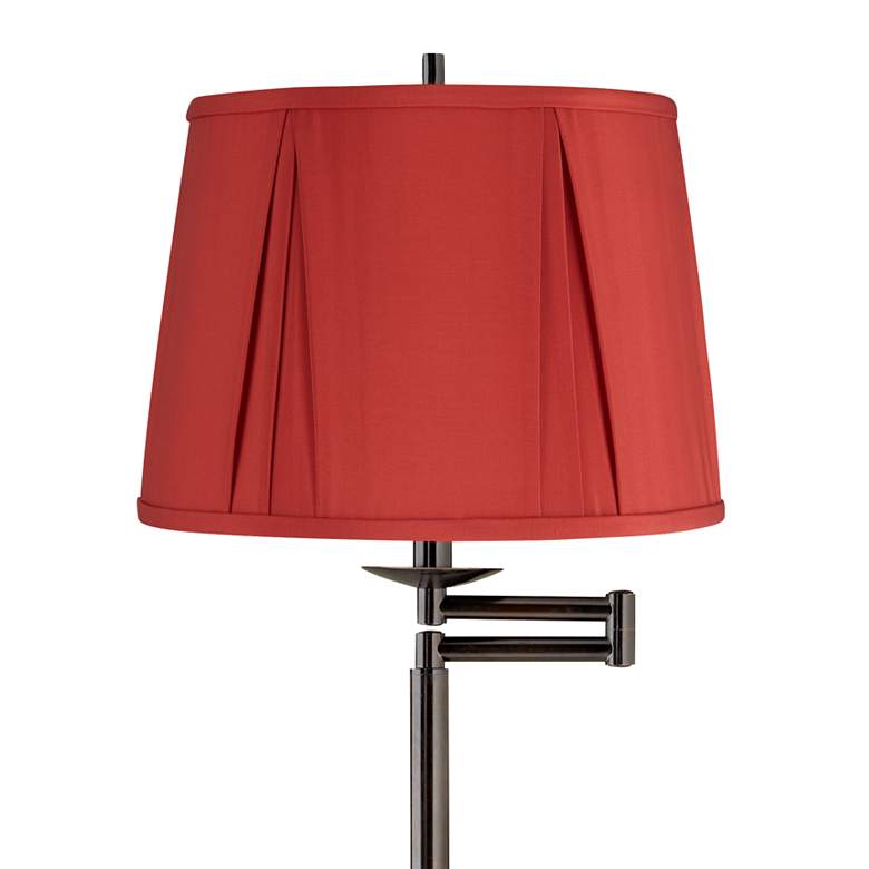 Image 2 Gabrielle 60 1/2"H Bronze Swing Arm Floor Lamp with Rusty Red Shade more views