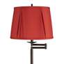 2_Gabrielle 60 1/2"H Bronze Swing Arm Floor Lamp with Rusty Red Shade more views