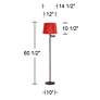 6_Gabrielle 60 1/2"H Bronze Swing Arm Floor Lamp with Rusty Red Shade more views