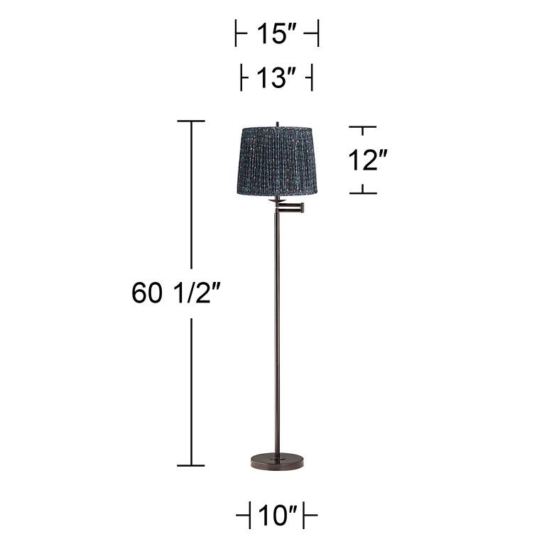 Image 6 Gabrielle 60 1/2"H Bronze Swing Arm Floor Lamp with Sally Green Shade more views