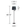 6_Gabrielle 60 1/2"H Bronze Swing Arm Floor Lamp with Sally Green Shade more views