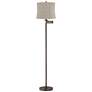 1_Gabrielle 60 1/2"H Bronze Swing Arm Floor Lamp with Salzburg Khaki Sha