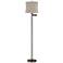 Gabrielle 60 1/2"H Bronze Swing Arm Floor Lamp with Salzburg Khaki Sha