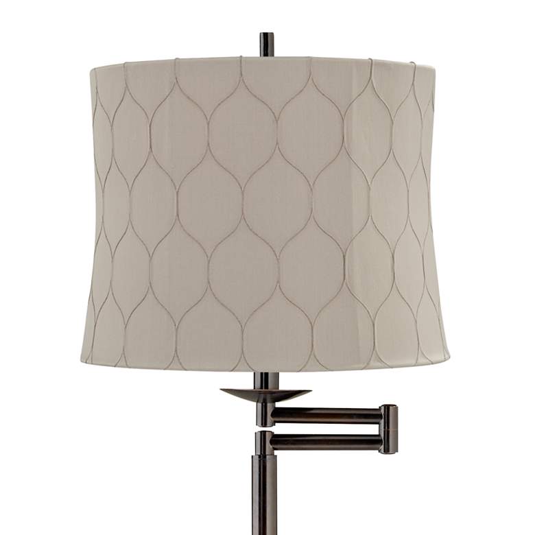 Image 2 Gabrielle 60 1/2"H Bronze Swing Arm Floor Lamp with Salzburg Khaki Sha more views