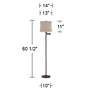 6_Gabrielle 60 1/2"H Bronze Swing Arm Floor Lamp with Salzburg Khaki Sha more views