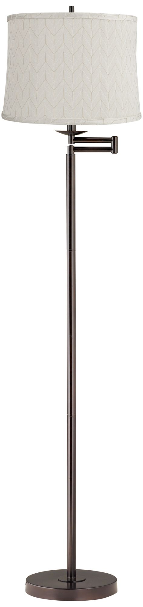 Image Gabrielle 60 1/2"H Bronze Swing Arm Floor Lamp with Sanmen Cream Shade