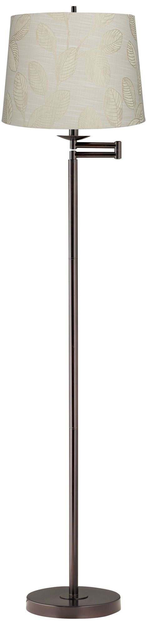 Image Gabrielle 60 1/2"H Bronze Swing Arm Floor Lamp with Silver Shade