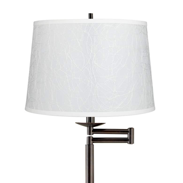 Image 2 Gabrielle 60 1/2"H Bronze Swing Arm Floor Lamp with White Fibril Shade more views