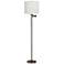 Gabrielle 60 1/2"H Bronze Swing Arm Floor Lamp with White Linen Shade