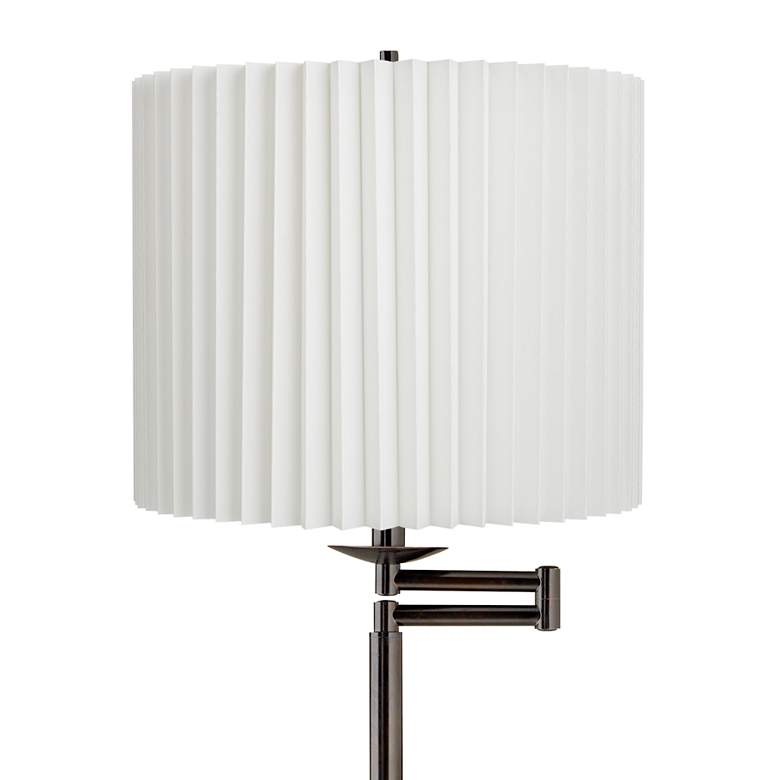 Image 2 Gabrielle 60 1/2"H Bronze Swing Arm Floor Lamp with White Linen Shade more views