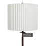 2_Gabrielle 60 1/2"H Bronze Swing Arm Floor Lamp with White Linen Shade more views