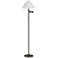 Gabrielle 60 1/2"H Bronze Swing Arm Floor Lamp with White Pleated Shad