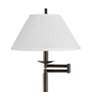 2_Gabrielle 60 1/2"H Bronze Swing Arm Floor Lamp with White Pleated Shad more views