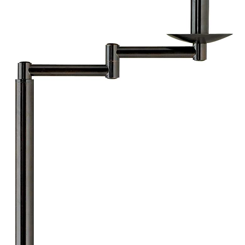 Image 4 Gabrielle 60 1/2"H Bronze Swing Arm Floor Lamp with White Pleated Shad more views