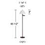 6_Gabrielle 60 1/2"H Bronze Swing Arm Floor Lamp with White Pleated Shad more views
