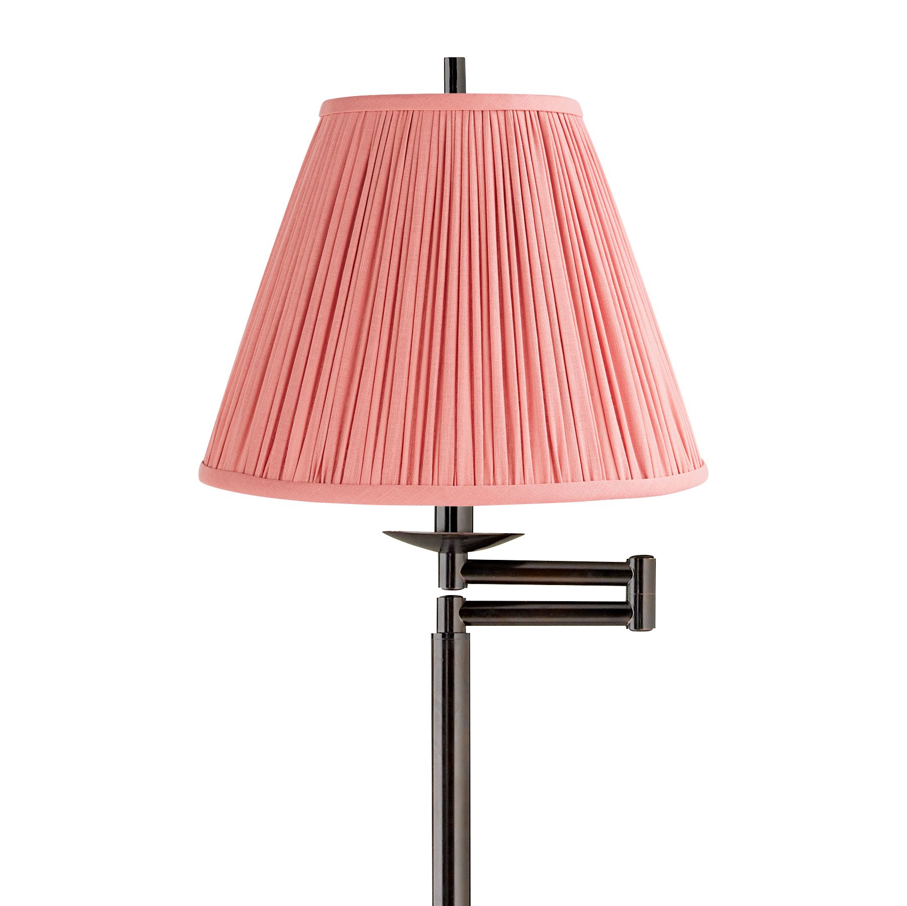 Image 2 Gabrielle Bronze Swing Arm Floor Lamp with Classy Rose Pink Shade more views