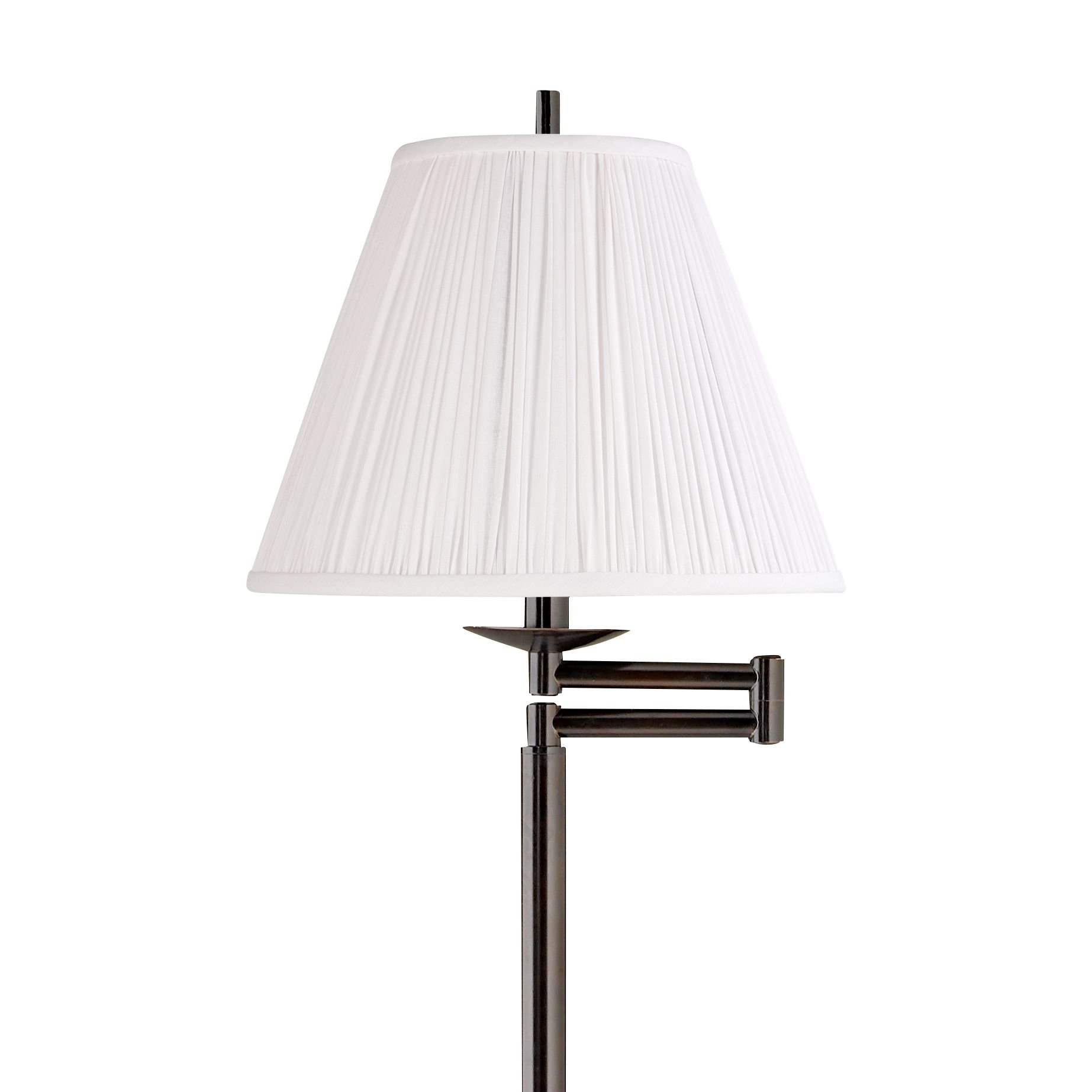 Image 2 Gabrielle Bronze Swing Arm Floor Lamp with Classy White Shade more views