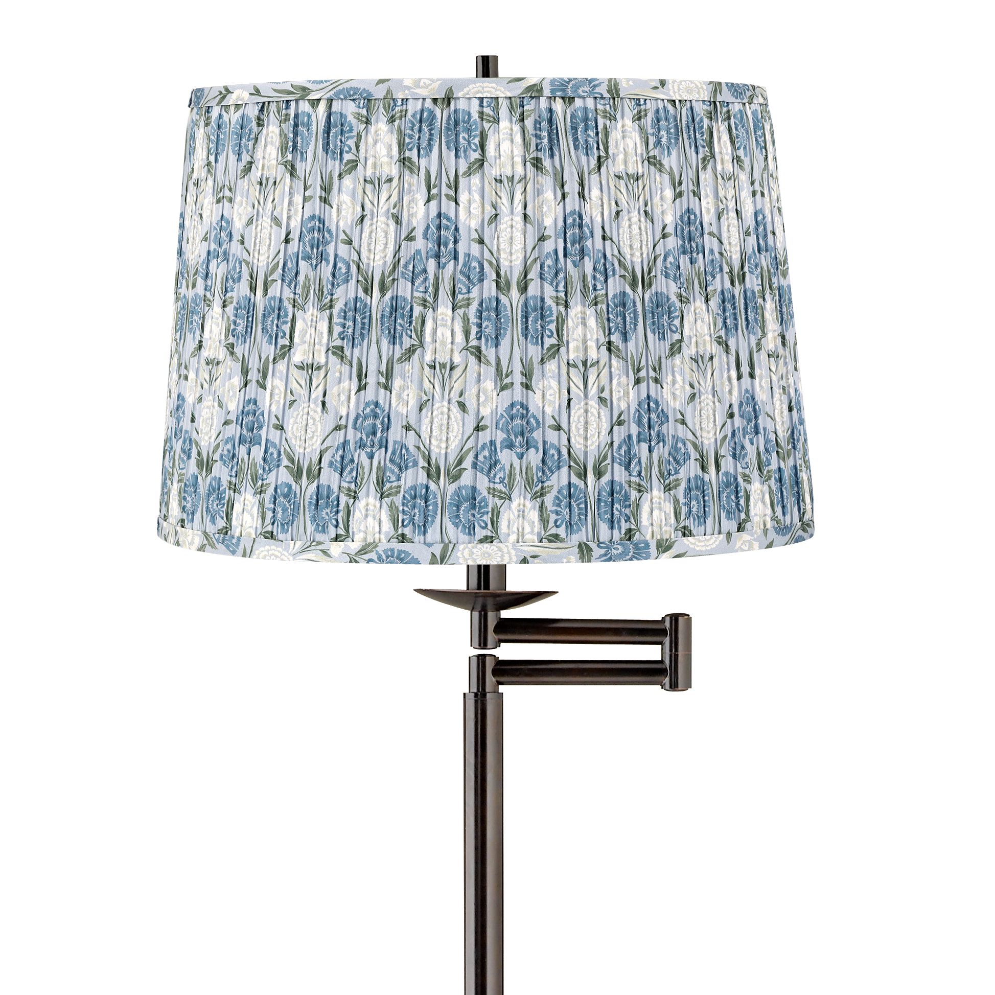 Image 2 Gabrielle Bronze Swing Arm Floor Lamp with Cobalt and Green Shade more views