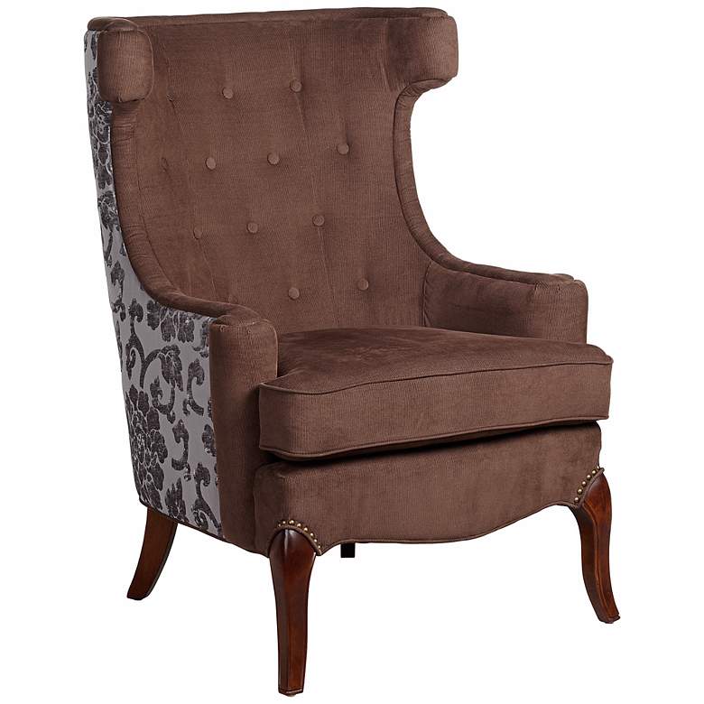 Image 1 Gabrielle Brown Button-Back Accent Chair