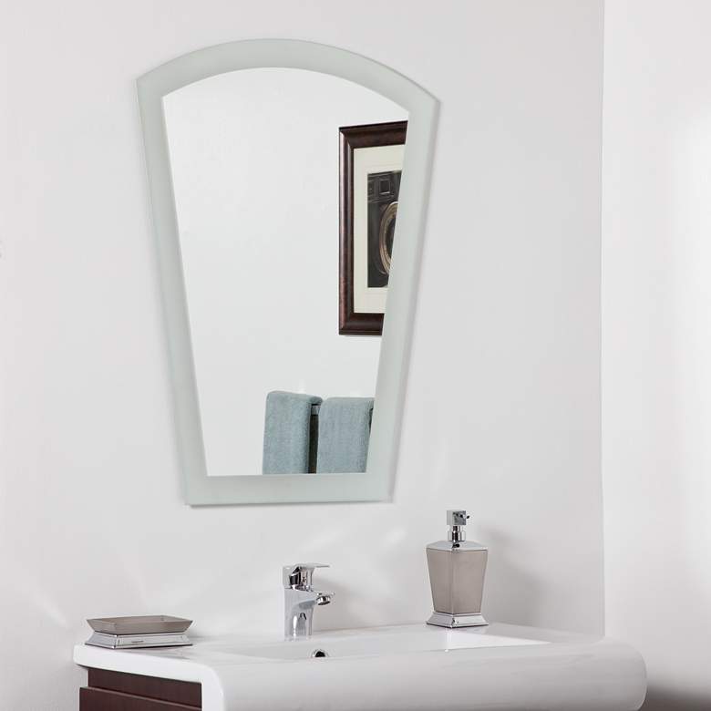 Image 1 Gabrielle Sandblasted 23 1/2" x 31 1/2" Arch Top Wall Mirror