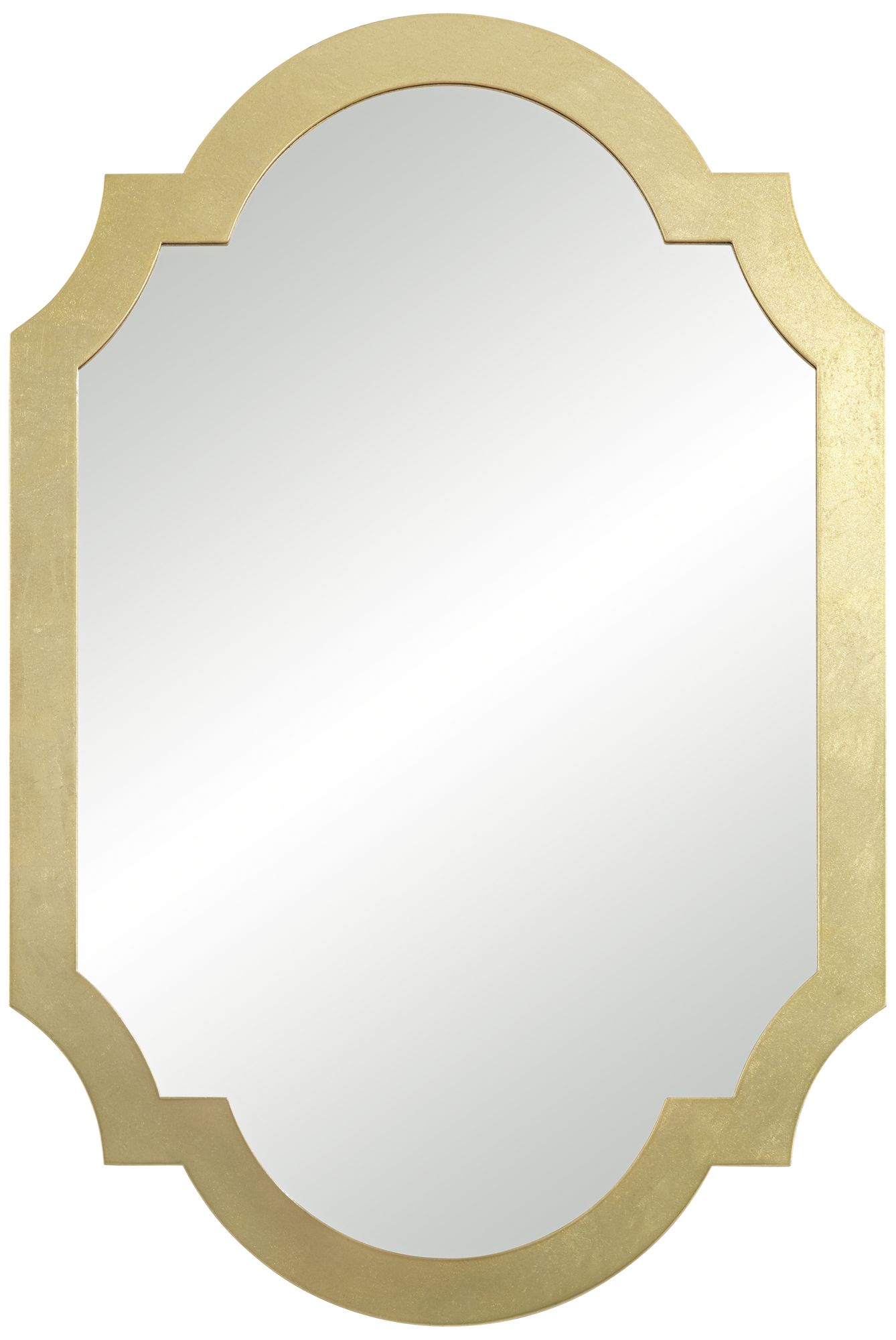 Gabrielle Shiny Gold Leaf 28" x 42" Arch Wall Mirror