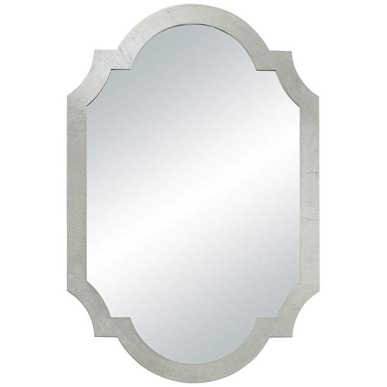 Image 2 Gabrielle Shiny Silver Leaf 28" x 40" Arch Wall Mirror