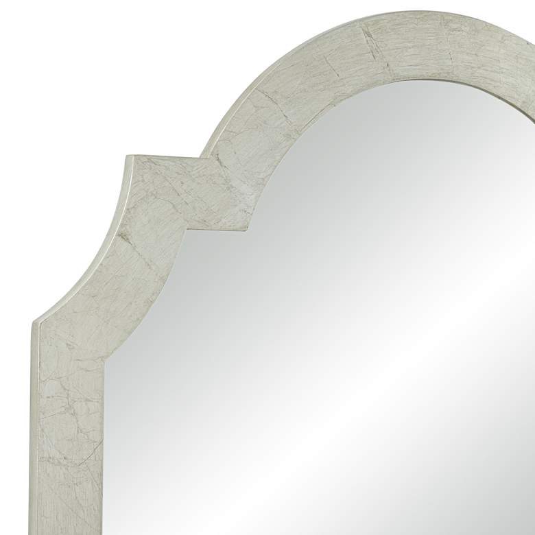 Image 3 Gabrielle Shiny Silver Leaf 28 inch x 40 inch Arch Wall Mirror more views